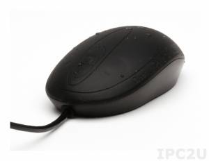 TKH-MOUSE-IP68-SCROLL-BLK-USB Desktop Silicone Optical IP68 Mouse, USB Interface, black