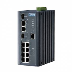 EKI-7710E-2CP-AE 8FE PoE+2G Combo Managed Ethernet Switch, IEEE802.3af/at, 24~48VDC