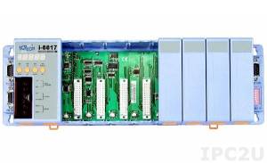 I-8817 PC-compatible 40MHz Industrial Controller, 512kb Flash, 512kb SRAM, 2xRS232, 1xRS485, 1xRS232/485, 7-Segment Display, ISaGRAF, 8 Expansion Slots