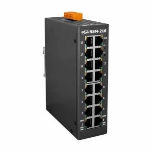 NSM-216 Industrial Smart Ethernet Switch with 16 10/100 Base-T Ports, metal case