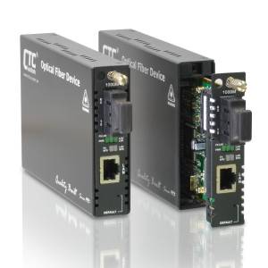 FRM220-1000M-SC040 Managed Web Smart OAM Gigabit Ethernet Media Converter 10/100/1000Base-T to 1000Base-FX Single-mode SC Port, 40km Distance, 12VDC Input Power, 0..50C Operating Temperature