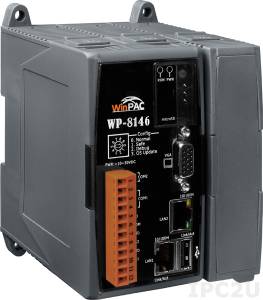 WP-8146-EN PC-compatible PXA270 520MHz Industrial Controller, 96Mb Flash, 128Mb RAM, 2xRS-232, 1xRS-485, 2xEthernet, Win CE 5.0, with 1 Expansion Slot, IsaGraf support, Indusoft 300 tags