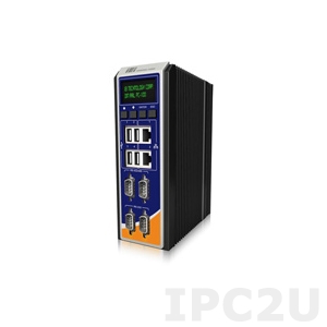 DRPC-100-CV-OLED Embedded Server, Intel Atom N2800 1.86GHz, 2GB DDR3, 2xGbit LAN, 2xRS232/2xRS422/485 with 3kV Isolation, 4xUSB, 2xCAN-bus, 4xDI/4xDO, OLED Display, Support mSATA/SATA DOM/CF, 9..+28V DC-In, -20..+65C Extended Temperature