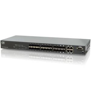GSW-3420FM-AC Managed Gigabit L2 Ethernet Switch with 20x 1000 Base-X SFP Ports, 4x Combo Ports, 100-240VAC Input Power, 0...50C Operating Temperature