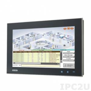 TPC-1581WP-433BE 15.6&quot; WXGA TFT LED LCD Fanless Panel PC with Intel Core i3-4010U 1.7GHz CPU, projected capacitive touch, 4GB DDR3L-1600, 1x2.5&quot; SATA SSD, 1xCFast, 2xCOM, 2xUSB 3.0, HDMI, 2xLAN, 1xMini-PCIe, Audio, power supply 24V DC