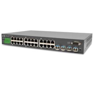 GSW-3424M1 Managed Gigabit L2 Ethernet 24-Ports Switch with 20x 1000 Base-T Ports, 4x Combo Ports (SFP or RJ45 ports), 100-240VAC Input Power, Operating Temperature 0...50C