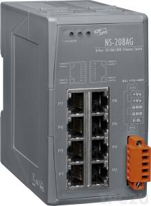 NS-208AG Industrial Smart Ethernet Switch with 8 10/100/1000 Base-T Ports, Wide Temperature Range