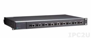 PT-G7509-F-HV Managed Ethernet Switch System, 9 combo 10/100/1000BaseT(X) or 100/1000BaseSFP slots, Ethernet ports on front panel, one power supply of 88...300 VDC or 85...264 VAC, -40...85°C