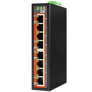 IFS-800 Industrial Unmanaged Fast Ethernet Switch with 8x 100Base-T Ports, Redundant Dual 12/24/48VDC, -10..+60C Operating Temperature
