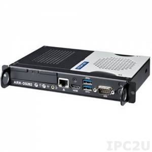 ARK-DS262GQ-U2A1E Embedded Server with Intel Celeron 3020E, 2GB RAM, HDMI, 1xGB LAN, 1xCOM, 2xUSB 3.0, JAE Connector, 500GB HDD, 1xMiniPCIe, Audio, WES7E, SUSIAccess, McAfee, Acronis