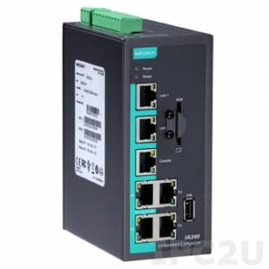 IA240-T-LX Embedded computer with ARM9, 4 RS-232/422/485 Ports, 4 DI Channels, 4 DO Channels, Dual LAN, USB, SD, Linux OS, Wide Temperature -40...+75C