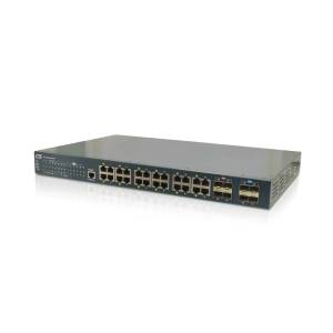 ICS-G24044X-24PH Industrial Managed Layer 2 PoE Switch with 24x 1000 Base-TX Ports with PoE, 4x Base X SFP ports, 4x 10GbE SFP+ ports, 4kV surge protection,Redundant dual 48VDC input power, -40..+60C Operating Temperature