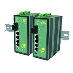IFC-1400X-SC020A Industrial DIN-Rail Unmanaged Fast Ethernet Switch with 4x 100 Base-TX, 1x 1000Base-FX, SC Bidi A type, 20km, Tx1310/Rx1550nm, 17dB, 12-48V DC, -40..+75C Operating Temperature