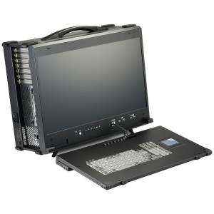 ARP890-23D Aluminium Industrial Portable Workstation, 23.8&quot; TFT LCD, 1920x1080, DVI interface, EATX MB, 7 slots, 7x 5.25&quot;, 1xslim DVD-RW, 750W PSU