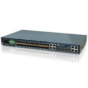 MSW-4424CS-AA Managed Gigabit L2 Carrier Ethernet Switch with 20x 100Base-FX/1000Base-X Ports, 4x GbE Combo ports and 4x 10G Base-X SFP Ports, Synchronous Ethernet, Redundant Dual 100-240VAC Input Power, 0..50C Operating Temperature