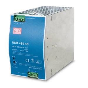 PWR-480-48 Industrial Power Supply for DIN-Rail Mounting, 480W, 48-56VDC Out, Input 85-264 VAC, -20...+70C Operating temperature