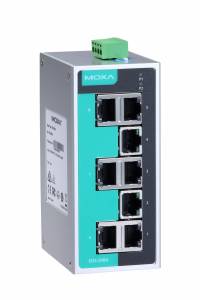 EDS-208A-T Industrial Smart Ethernet Switch with 8x10/100 Base-T(X) Ports, redundant power inputs, Wide Operating Temperature -40...+75°C