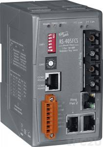 RS-405AFCS-T Industrial Redundant Ring Switch with 3 10/100 Base-T Ports and 2 100 Base-FX (single mode) Ports