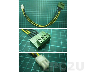 32100-192900-RS One 4-pin (2x2) to one 4-pin (1x4) DC power cable with terminal block