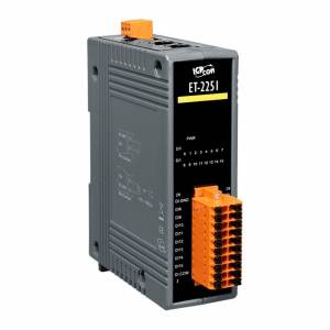 ET-2251 Ethernet I/O Module with 2-port Ethernet Switch, 16-ch wet contact and dry contact DI (RoHS)