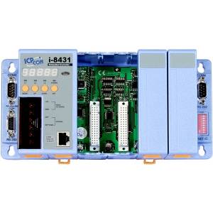 I-8431-80-G PC-compatible 80MHz Industrial Controller, 512kb Flash, 512kb SRAM, 2xRS232, 1xRS232/485, Ethernet 10BaseT, 7-Segment Display, Mini OS7, 4 Expansion Slots