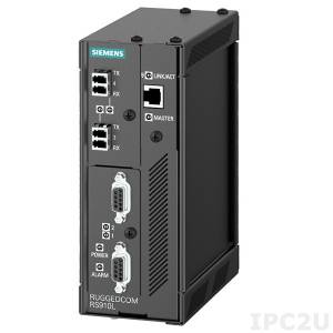 RUGGEDCOM-RS910L Industrial Managed Ethernet Switch with 2x 10/100BASE-TX ports, 2x RS232/422/485 DB9 ports, VDSL Interface 2,5km, 24VDC Input Power, -40..85C Operating Temperature