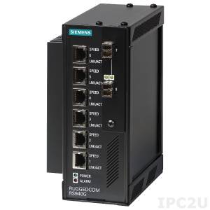 Ruggedcom-RS940G Industrial Managed Ethernet Switch with 6x 10/100/1000BASETX ports, Layer 2, 24VDC Input Power, -40..85C Operating Temperature