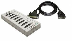 Opt 8S+ SCSI VHDCI 68 to 8xDB25 Female RS-422 Connection Box, 150cm SCSI VHDCI 68 to DB62 Male Connection Cable, 15V max