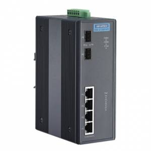 EKI-2726FHPI-AE 4GE PoE+2G SFP Unmanaged Ethernet Switch, IEEE802.3af, 44~57VDC, -40~75