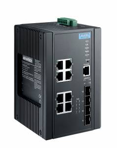 EKI-7712G-4FMPI-AE 6G PoE + 2G Mega PoE + 4G SFP Port Gigabit Managed Redundant Industrial Mega PoE Switch, IEEE802.3af/at/bt, 46~57VDC, -40~75C