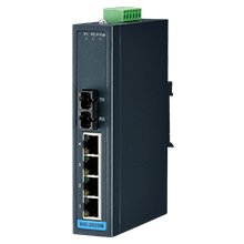 EKI-2525M-ST-BE 4-port 10/100M+1 Fiber unmanaged Ethernet switch, ST-connector
