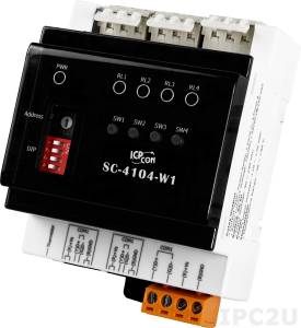 SC-4104-W1 1-channel AC Digital Input and 4-channel Relay Output Lighting Control Module (ROHS)