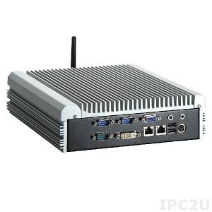 eBOX310-830-FL-CANBUS-RC-DC Fanless embedded system Socket M for Intel Core Duo/Core 2 Duo/Core Solo/ Celeron M processor, DVI-I, 1xDDR2 SODIMM up to 2Gb, 2xCOM, CAN, 2xLAN, 2xUSB, Audio, CF, 1x2.5&quot; SATA HDD drive bay, 2xMini-PCIe, 12V DC