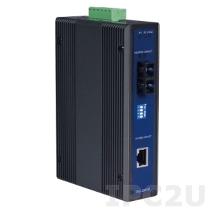EKI-2541SI-AE 10/100T(X) to Single-Mode SC Type Fiber Optic Industrial Media Converter, Wide Temp -40...+75C