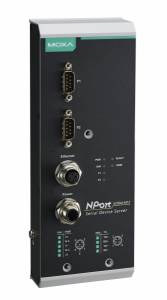 NPort 5250Ai-M12-T 2-port RS-232/422/485 device server, 1 10/100BaseT(X)port with M12 connector, M12 power input, -40 to +75C operating temperature