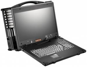 ARP880-17W Rugged Aluminium Portable Workstation, 17.3&quot; TFT LCD, 1920x1080, VGA interface, ATX MB, 7 slots, 2x 5.25&quot;, 1xslim DVD-RW, 600W 1U single PSU, Carrying Case