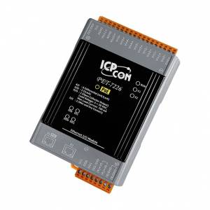 PET-7226 Ethernet I/O Module with 2-port Ethernet Switch, with 6-ch AI, 2-ch AO, 2-ch DI, 2-ch DO, PoE (RoHS)