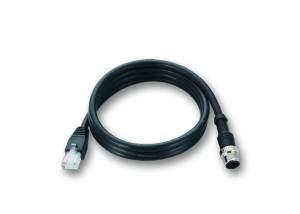 CBL-M12DMM4PM12DMM4P-BK-100-IP 1-Meter M12-to-M12 Cat-5E STP Ethernet cable with waterproof 4-pin D-coded M12 connector (CBL-M12DMM4PM12DMM4P-BK-100-IP67), PVC, 50V max