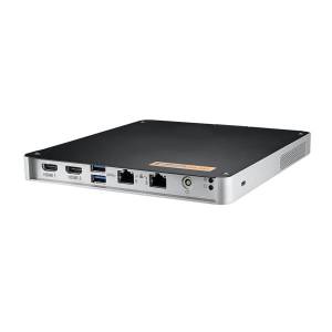 DS-081GB-U2A1E Fanless Digital Signage player with intel Core i3 6100U, barebone, DDR4 32GB per 2xSO-DIMM, 2xGb LAN, 2xHDMI, Audio, 4xUSB, 1xSPDIF, 1x2.5 SATA III, 1xMini PCIe (mSATA), 1xRS-232, 19V DC-in