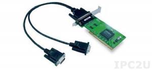 CP-102UL-DB9M 2 Port UPCI Board, w/ DB9M Cable, RS-232, Low Profile