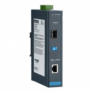 EKI-2741F-BE 10/100/1000T (X) to SFP Gigabit Industrial Media Converter, 12-48VDC