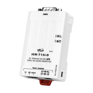 tGW-718i-D Tiny Modbus/TCP to RTU/ASCII Gateway with PoE and 1 Isolated RS-232/422/485 Port (DB9 Male, RoHS)