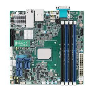 ASMB-260I-22A1 Server board Mini-ITX, with Intel Atom C3758, 4xDDR4 up to 64 Gb UDIMM or up to 128 Gb RDIMM, 1xVGA, 1xGbE LAN, IPMI, 8xSATAIII, 1xM.2, 3xUSB 3.0, 1xPCIe x4, Audio, power 12 V DC